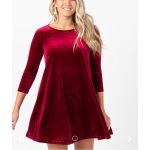 Agnes & Dora 3-4 Sleeve Swing Tunic Deep Berry